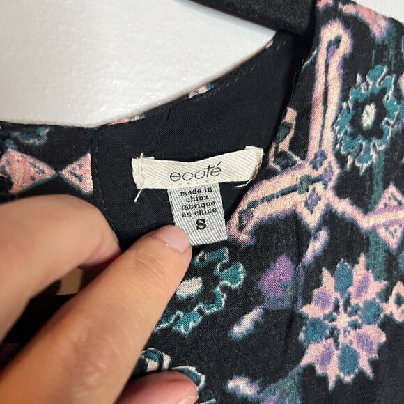 Urban Outfitters Ecote black patterned mini dress - Picture 3 of 6